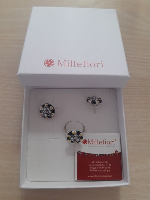 Set cercei si inel Millefiori