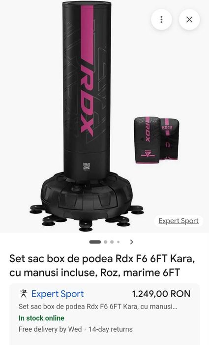 Sac kickbox podea RDX + manusi 950 RON