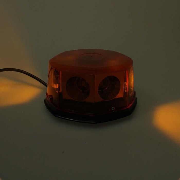 Girofar LED auto 12-24V cu magnet și mufă brichetă – lampă semnalizare camion/utilaje