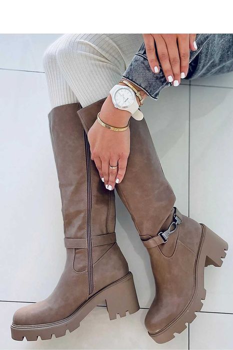 Cizme lungi maro dama accesorizate