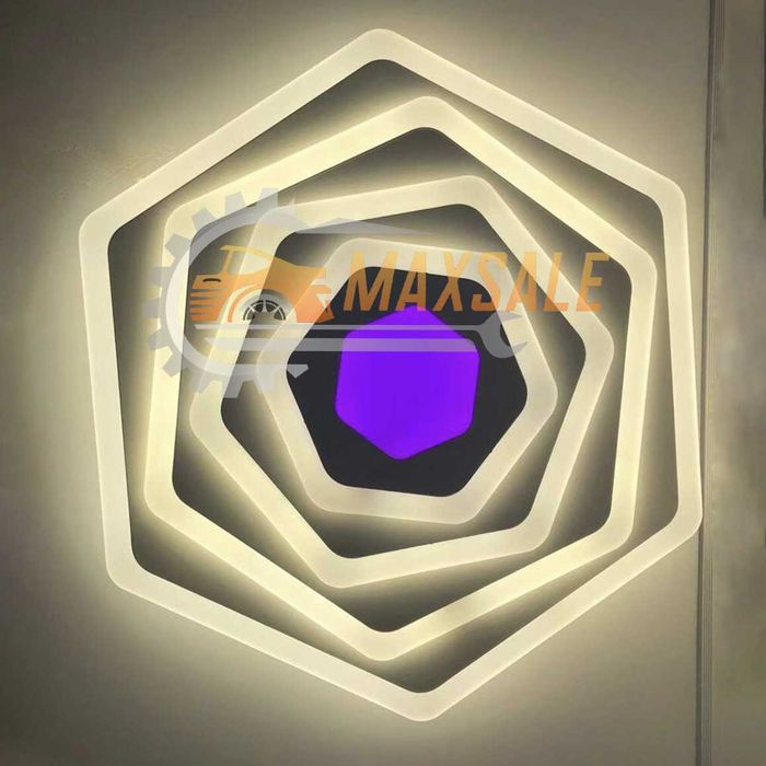 LED лампа плафониера 93W таван 3 вида светлина полилей фигури