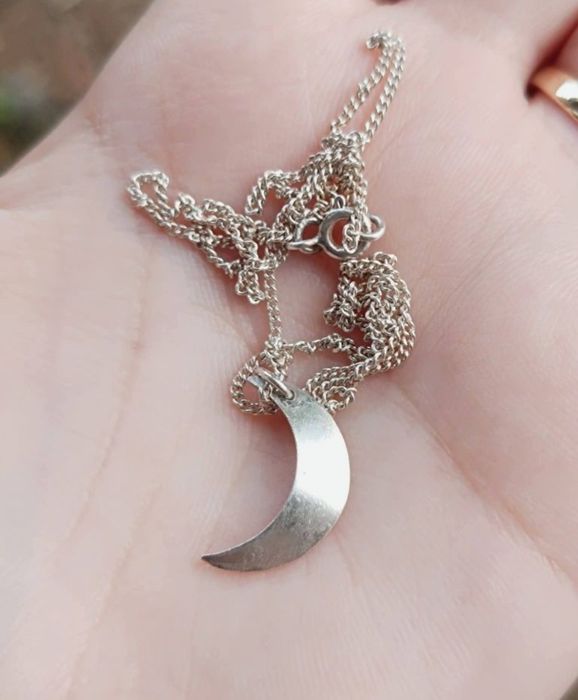 Colier/lant vechi Half Moon argint 925, JK, semiluna, copii