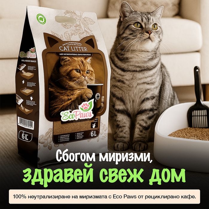8бр. котешка тоалетна от кафе eco paws