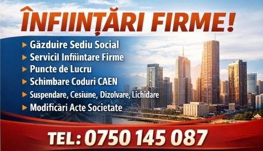 servicii juridice  societate firma srl pfa complexe gazduire sediu