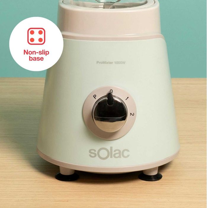 Блендер Solac Pro Mixter, 1.5л., 1000W, Стъклена Кана, Ретро Дизайн