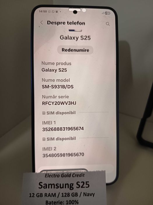 Samsung S25 5G 12GB RAM/128GB/Navy/Bateria 100% ID10030