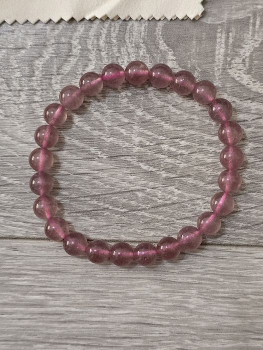 Brățară handmade cu pietre naturale 8MM – cristal Strawberry