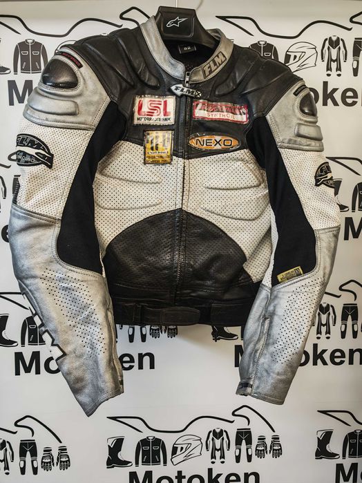 Costum moto piele FLM cu cocoasa marime 52