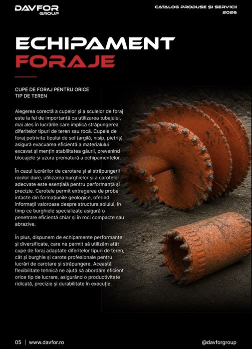 **DAVFOR FORAJE**Executam fantani, piloți forați ,fose, foraj vertical