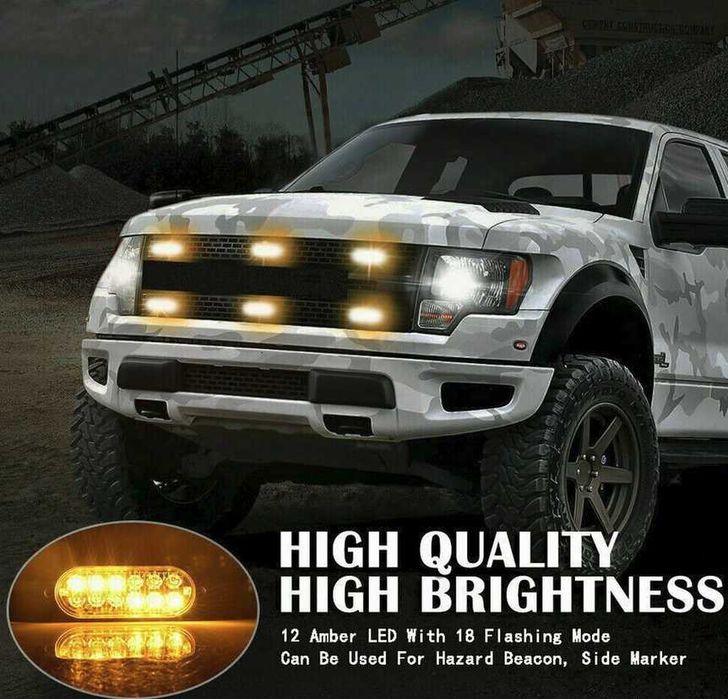 4 БР! Блиц аварийна светлина с 12 диода мигащи светлини