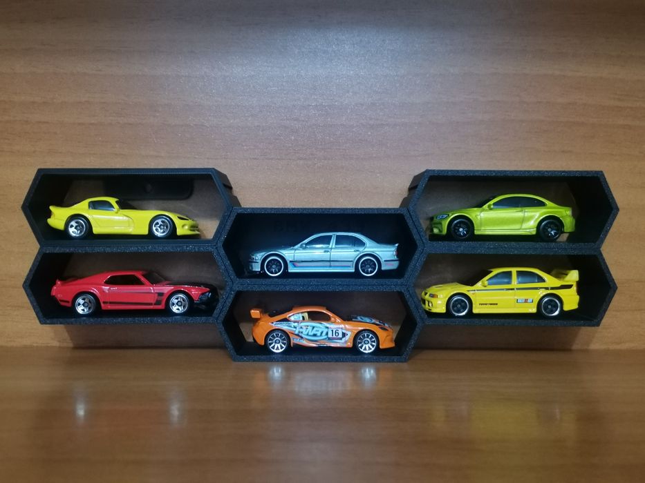 Suport / Display Modular Hexagonal Hot Wheels (1:64) + Personalizare