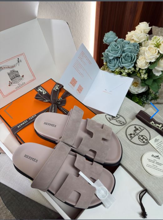 Papuci hermes piele naturala