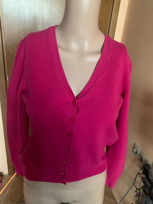 Жилетка Benetton  цвят фуксия ( мерино,