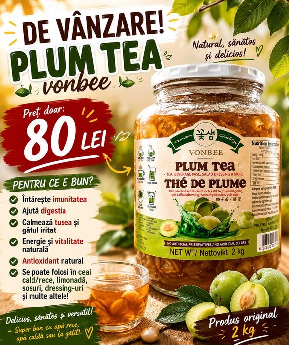 Ceai prune verzi miere etc..