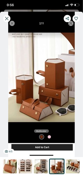 Кожена чантичка/калъф за очила