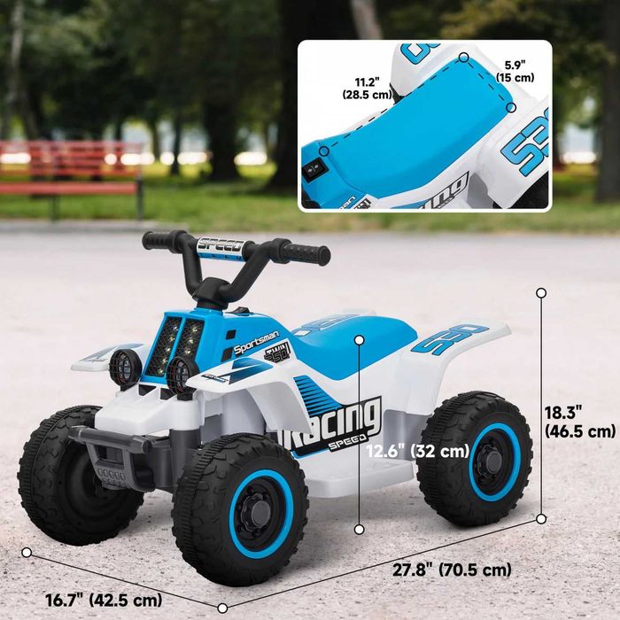 ATV electric pentru copii Kinderauto CUBA 35W 6V, telecomanda white