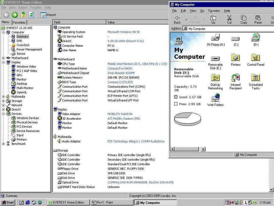Laptop RETRO colectie Intel CompaQ EVO N600c - 25 + ani PERFECT