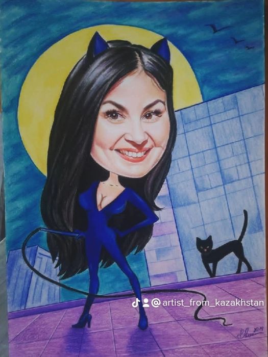 Портрет масляными карандашами