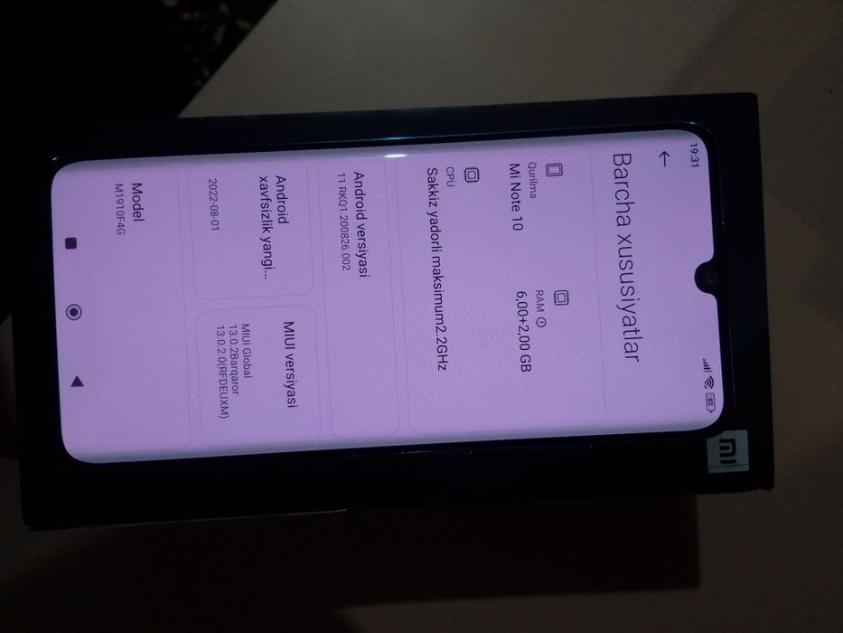 Xiaomi note 10 8/128gb