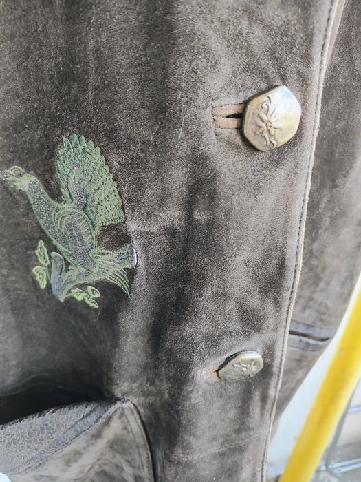 Haina din piele întoarsă verde/kaki/maro