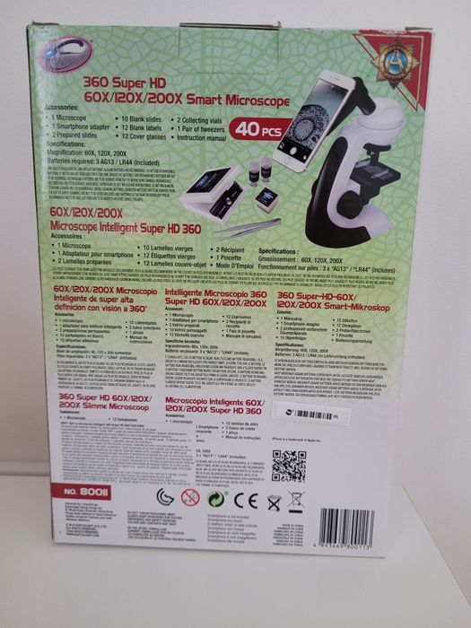 NOU Set cu microscop inteligent Eastcolight 360 Super HD 60X/120X/200X