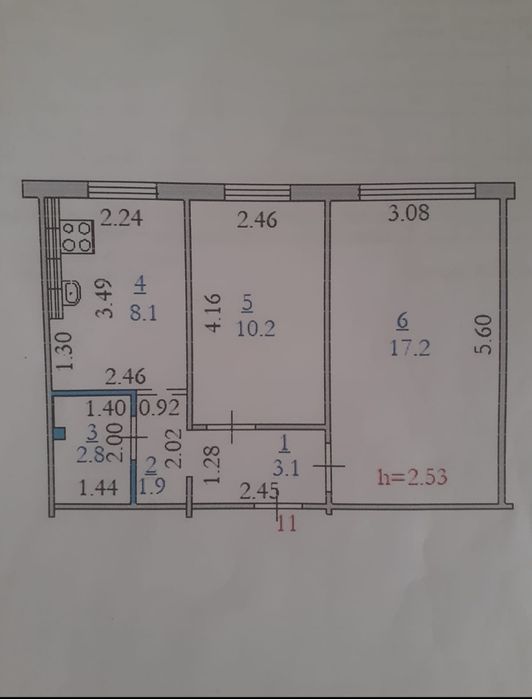 Курайлы. Продам 2х комнатную квартиру