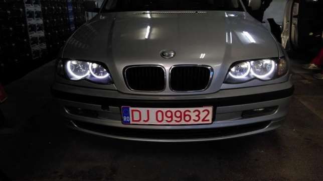 Pachet Lupe BMW E46 Lupe Bixenon+Xenon Canbus+Inele Angel Eyes