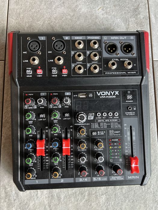 Mixer audio Vonyx VM-KG06 cu Bluetooth, USB, 6 canale, efecte DSP