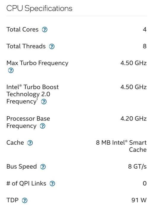 Procesor gaming i7 7700K turbo 4.5GHz 8CPUs socket 1151 Intel