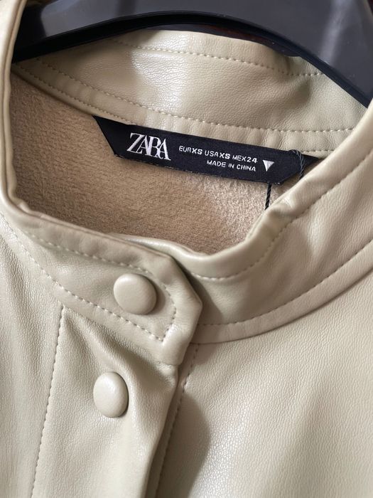 Зелена кожена рокля ZARA