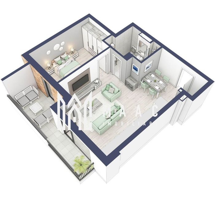 Apartament 2 camere | Balcon 10.3 mp | Etaj 1 | Turnisor