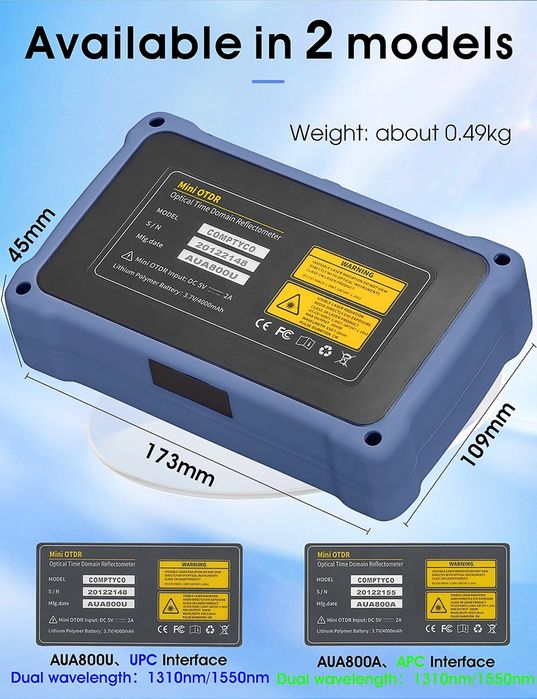 COMPTYCO AUA800U/AUA800A Mini OTDR – Optik Tolali Tarmoq Testeri