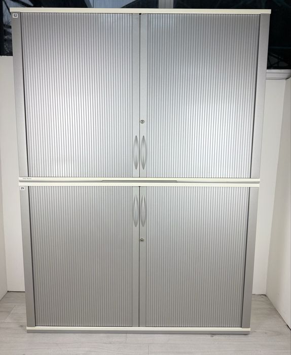 Шкаф Етажерка за документи папки и други матрияли с ролетни врати сиви