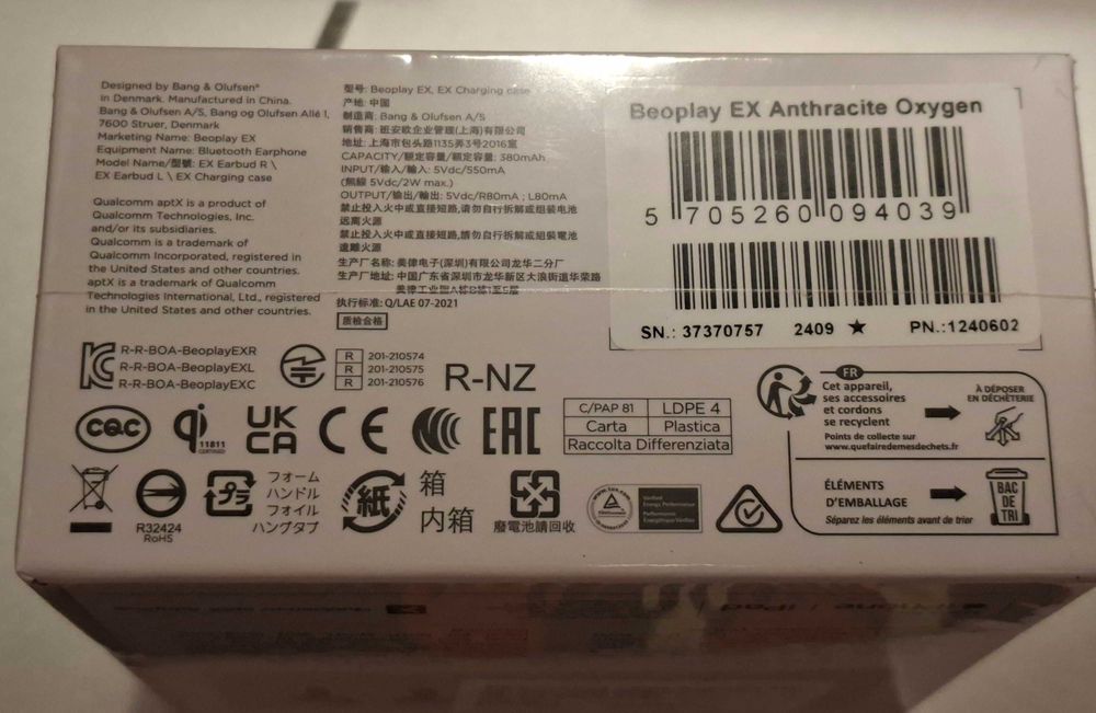 Casti Bang & Olufsen Beoplay EX Anthracite Oxygen – Noi, Sigilate, ANC, Bluetooth