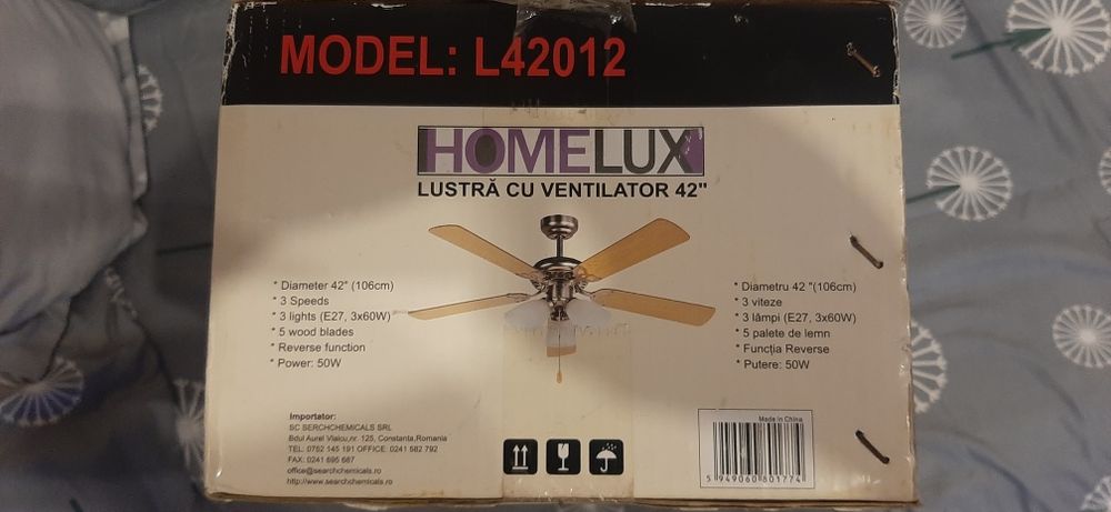 Lustra cu ventilator  sigilata