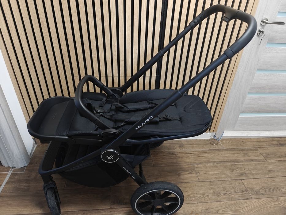 Carucior copii 3 in 1 Muuvo Quick 4.0 Classic Black cu Cybex Cloud G Plus i-size recline testata ADAC + Cadou