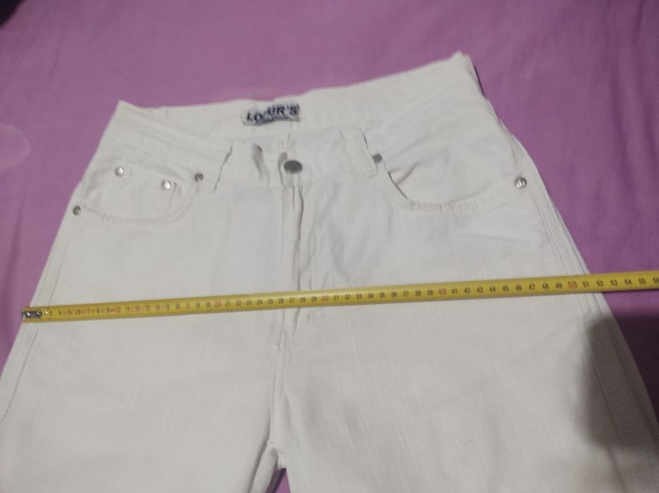 2 pereche Pantaloni albi bumbac de vara bărbați