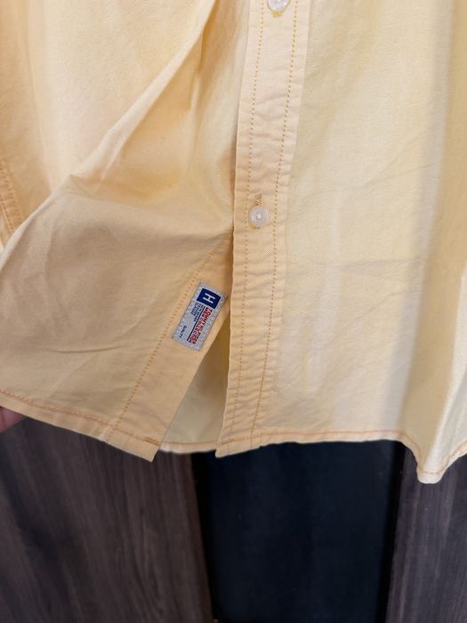 Чисто нова мъжка риза Tommy Hilfiger 80's Two Ply с къс ръкав, жълта, жълт цвят, размер XXL,  дизайнерска