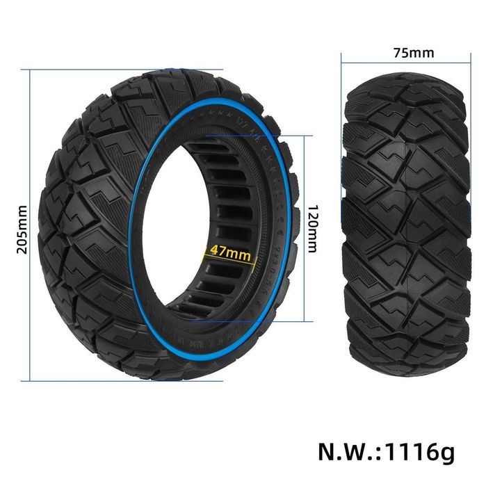 Anvelopă solidă pentru trotinetă  KuKirin G2 Pro 9x3.0-5.5 structura fagure, cauciuc masiv de înlocuire – 9 inci