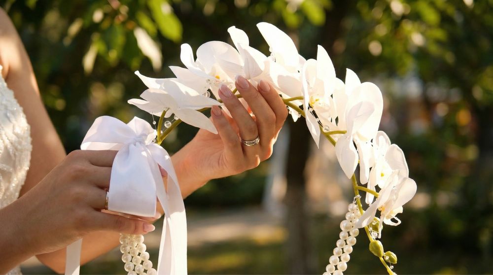 Сватбен букет с перли