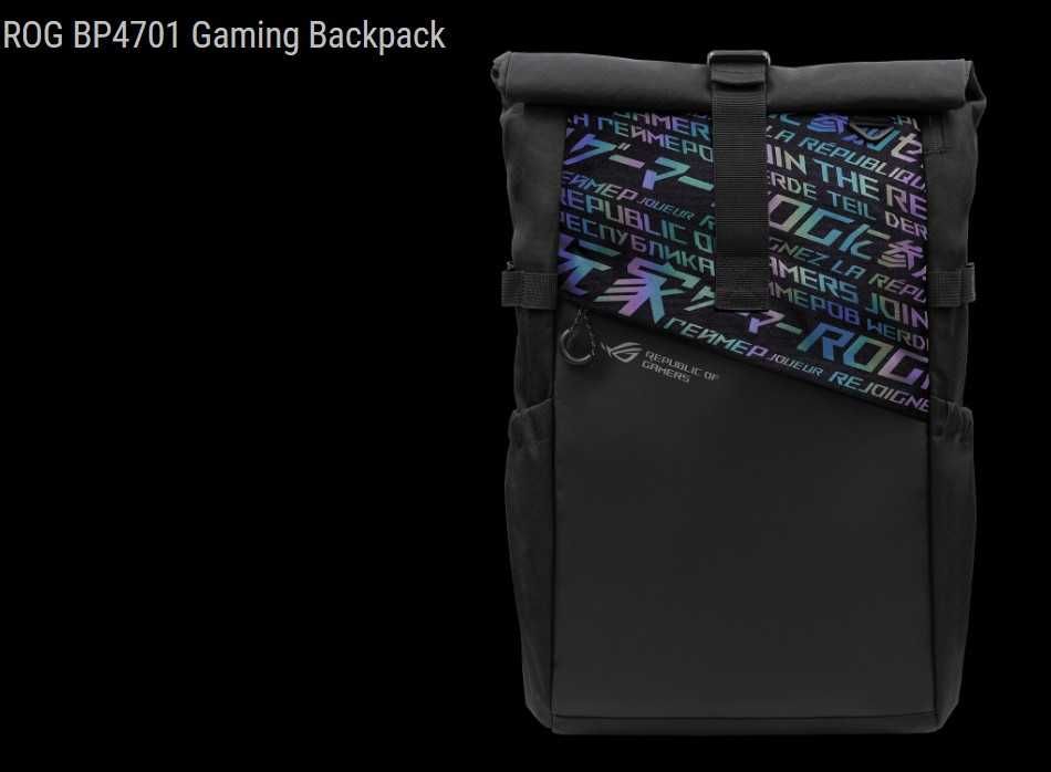 НОВА Геймърска раница ASUS ROG, водоустойчива, подходяща за 15", 16", 17" и 18" лаптоп