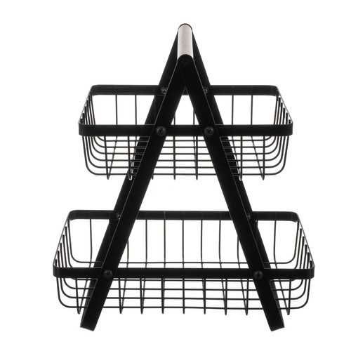 Двуетажна метална кошница за плодове/зеленчуци, Ruhhy