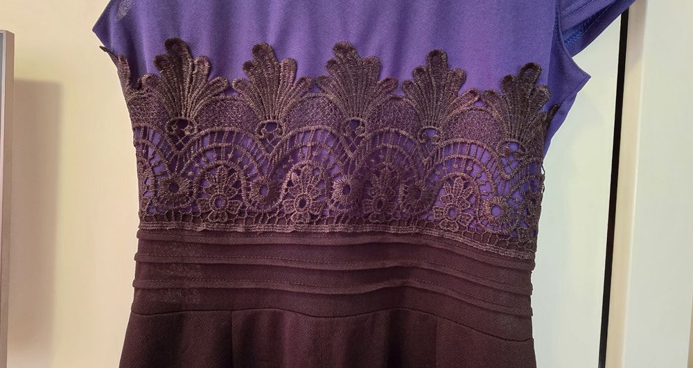 Rochie damă casual/elegant - bleumarin-negru