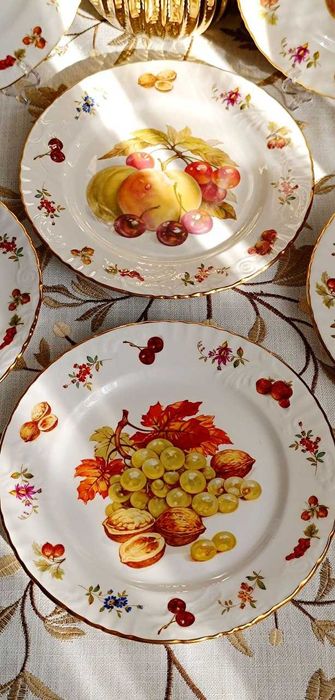 Винтажные десертные тарелки с фруктами Hammersley Англия