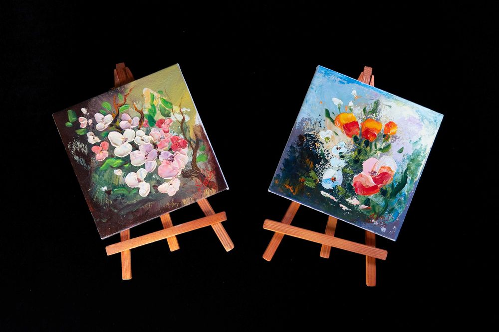 Picturi facute in ulei pe lemn si panza