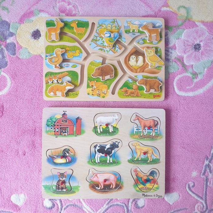 Дървени пъзели за бебе