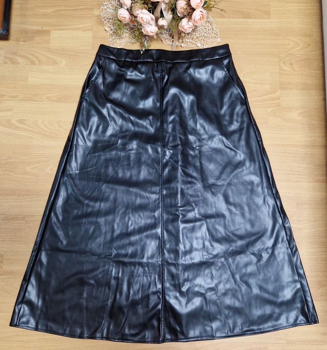 Дамска дълга кожена пола