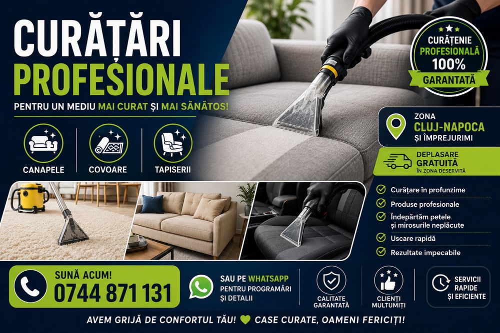 Servici de curatari profesionale canapelel , saltele , covoare si tapițeri