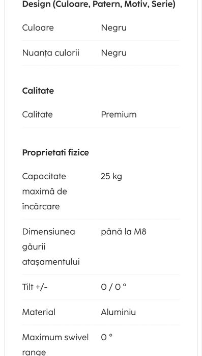 Suport Monitor/TV fix perete HAMA Vesa 200x200 max. Original Nou