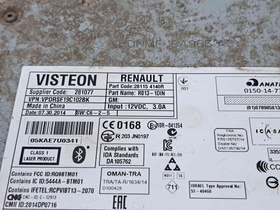 Radio CD Opel Movano B F3500 (L2 H2) [Fabr 2010-2022] 28115410R